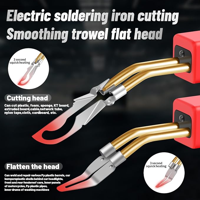 220W Plastic Welder,2 in 1 Plastic Welding Kit 1000PCS Hot Staples Plastic Repair Kit With 100PCS Plastic Welding Rods Car Bumper Repair Kit for Most Plastic Repair