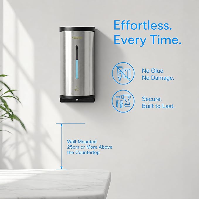 Automatic Soap Dispenser, 27 fl oz Stainless Steel Wall Mounted