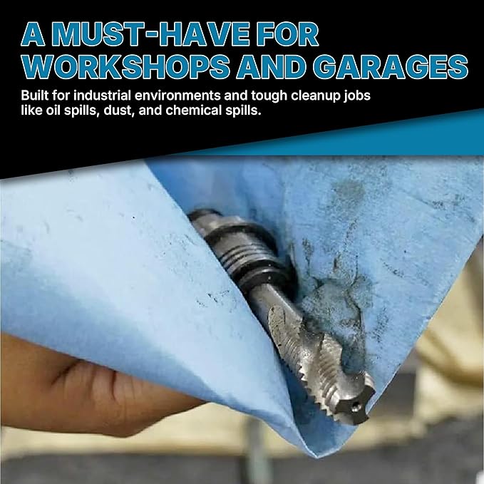 Lauco Prep Wipe Lint-Free Towels – Heavy Duty Nonwoven Cleaning Cloths for Automotive, Industrial & Household Use, Disposable Shop Rags, 300 Pack, 9 x 17 Inch Blue