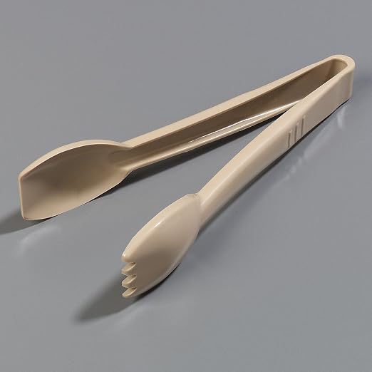 Carlisle FoodService Products 460906 Carly Salad Tong, 9" Salad Tong, Beige, 12 Pack