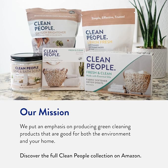 Clean People All Natural Liquid Fabric Softener - Plant-Based, Eco Friendly - Naturally Softens & Removes Static Cling - Vegan - Spring Scented Laundry Softener - 100 fl oz - 140 loads