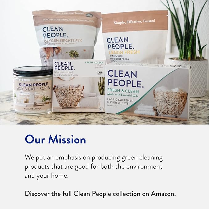 Clean People All Natural Liquid Fabric Softener - Plant-Based, Eco Friendly - Naturally Softens & Removes Static Cling - Vegan - Fragrance Free Laundry Softener - 100 fl oz - 140 loads