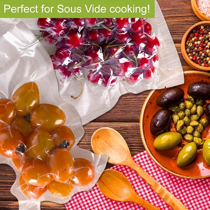 200 Quart Size 8 x 12 Inch Vacuum Sealer Freezer Storage Machine Bags for Food,Vac Seal a Meal Bags with BPA Free Sous Vide Vaccume Seal Safe PreCut Bag
