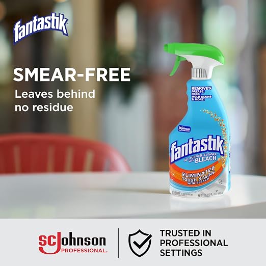 Fantastik 696716 All-Purpose Cleaner with Bleach, Fresh Clean, 32oz Trigger Bottle (Case of 8),(packaging may vary)