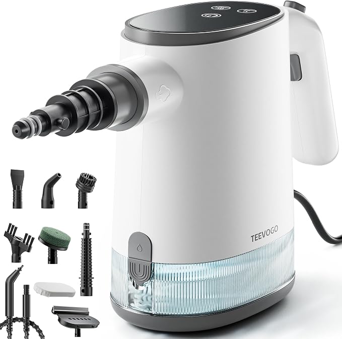 Handheld Steam Cleaner, 15s Fast Heating, Adjustable Steam, 650mL Large Water Tank, Pressurized Portable Steamer for Cleaning Home, Kitchen, Car, Bathroom, Tile, Furniture, Multi-Surface