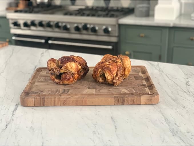Ironwood Gourmet Charleston End Grain Board with Channel, Acacia Wood Brown 20 x 14 Inches | Knife Friendly End Grain | Beautiful Acacia Wood | Large Board for Cutting, Carving & Serving | Mess Free Juice Channel