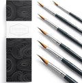 Triangle Wedge Paint Brushes Set – Fuumuui 6pcs Precision Pointed Pinstriping Professional Synthetic Brush for Watercolor, Gouache – Short Handle Painting Tools for Fine Detail & Geometric Art