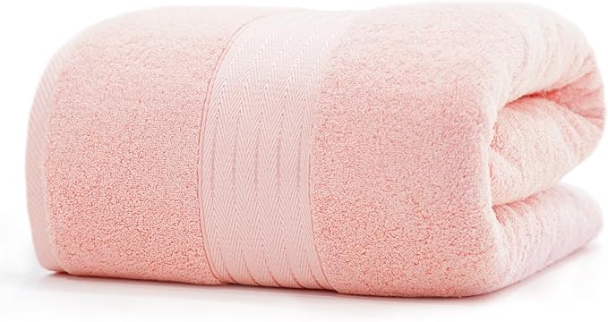 COZYART Luxury Bath Sheet, 35x70, Pink 100% Turkish Cotton 650 GSM | OEKO-Tex 100 Certified Zero Twist Ring Spun, Soft Absorbent Quick Dry, Plush Fluffy, Breathable Hotel Quality for Daily Use