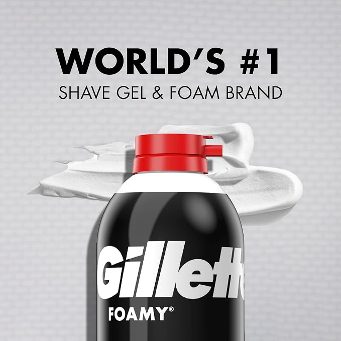 Gillette Foamy Regular Shaving Cream, Pack of 12, 11 oz each