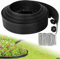 Landscape Edging 3in*115FT,Garden Edging Border with 175 Pcs Metal Spikes | Flexible Lawn Edging for Landscape, Garden, Flower Beds, Lawn, Yard, Pathway, Paver Edge-Black