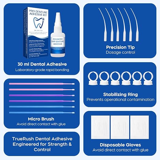 Dental Lab Instant Bonding Glue for Dentures & Lab Tools – Fast-Setting in 15–60 Sec | Denture Crack Repair & Gap Filling | Controlled Gel Formula | 1oz