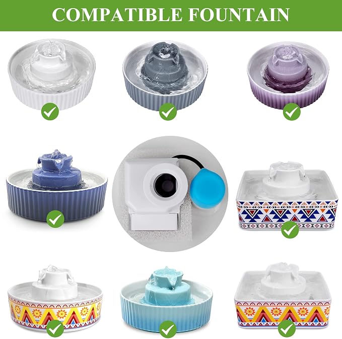 Cepheus 360 Ceramic Pet Water Fountain Filter and Pump Holder for Cat（1 Pack）
