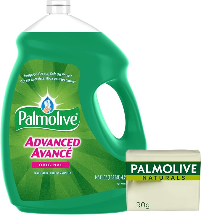 Palmolive Advanced Dish Liquid, Dishwashing Liquid, Dish Soap Refill, Original Scent, Green 145oz Soap Bar