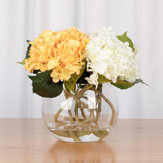 WGV Bowl Glass Vase Bulk, Diameter 6", Height 4.5", Open Width 4", 48 oz., (Multiple Sizes Choices) Clear Bubble Planter Terrarium Fish Bowl for Wedding Event Home Decor, 12 Pieces (VBW0006A)