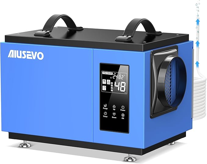 130 Pints Commercial Dehumidifier with Pump and Drain Hose, Crawl Space Dehumidifier for Basement up to 65,00 Sq. Ft for Water Damage, Attic, Garage, Industrial, Auto Defrost, Humidity Control