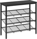 Nunsino Shoe Rack for Closet,4 Tier Shoe Organizer for Entryway,Shoe Shelf with Storage Shelves and Spacious Top,Max Holds 16 of Shoes,Black