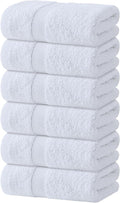 White Hand Towels Set for Bathroom, 6 Pack - Cotton Hand Towel Set for Gym, Kitchen and Spa, 16x27 Inches Soft Highly Absorbent Quick Dry Terry Salon Towels