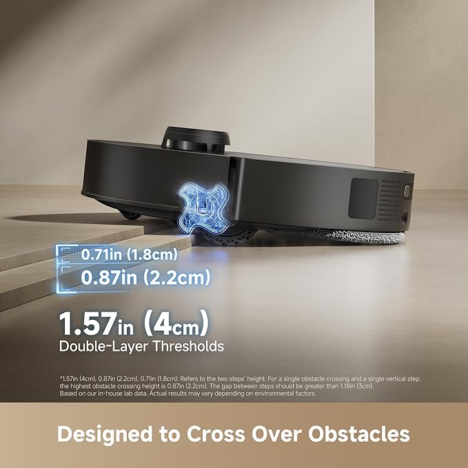 DREAME L60 Ultra PE Robot Vacuum and Mop, 30,000Pa Suction, Self-Cleaning,Corner-to-Edge Deep Cleaning, Detangling Brush, Obstacle Avoidance and 360° Navigation, Black