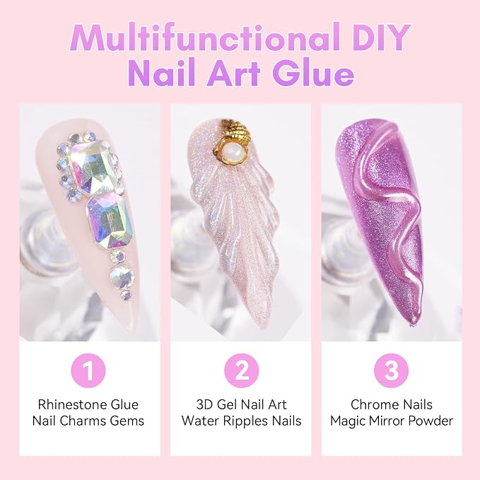 Makartt Rhinestone Glue for Nails: Super Strong 3D Gel for Nail Charms Gems | 30ML UV Gel Nail Art Jewel Diamonds Decorations for Salon DIY Manicure, Nail Lamp Cured Need at Home Beauty Gifts for Women