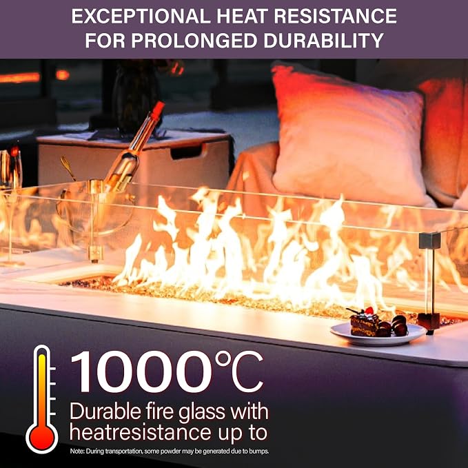 NUPICK 5 Pound Fire Glass, 1/4 Inch Reflective Fire Pit Glass | Tempered Fire Pit Rocks for Propane or Natural Gas, Glass Rocks for Fire Pit Table, Fireplace, Fire Bowl, Landscaping, Violet