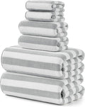 REDKISS Ultra Soft Bath Towel Sets 6-Piece 35"x70" | 100% Microfiber, Highly Absorbent & Quick Dry | Grey Towels for Bathroom, Spa, Gym | 2 Bath, 2 Hand, 2 Washcloths