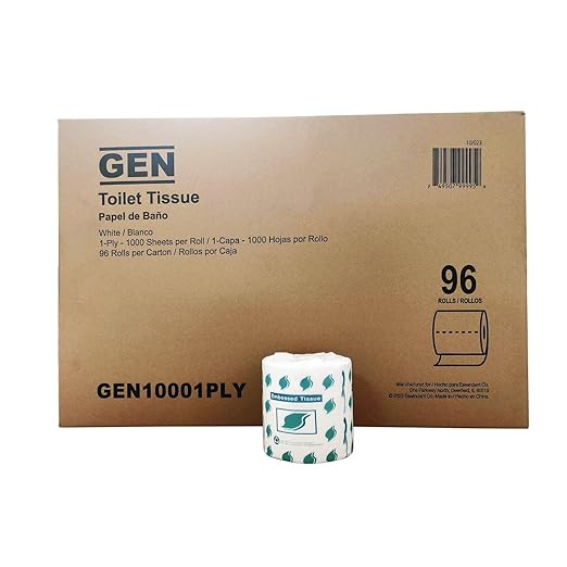 Small Roll Bath Tissue, Septic Safe, 1-Ply, White, 1,000 Sheets/Roll, 96 Rolls/Carton