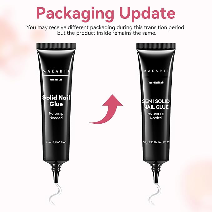 Makartt Press On Nail Glue: No UV Lamp Needed, 20s Air Dry Adjustable for Beginners, Strong Hold, Semi-Solid Precise Control, Easy for Press-On Users At-Home DIY, Hema-Free for Sensitive Nails 10ml*2