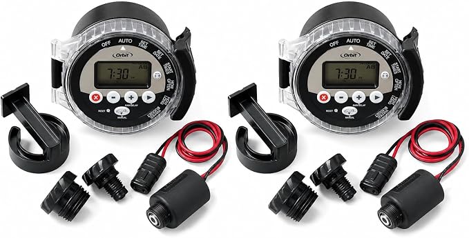 2-Pack Orbit 57865 Battery-Operated Sprinkler Timer, Black