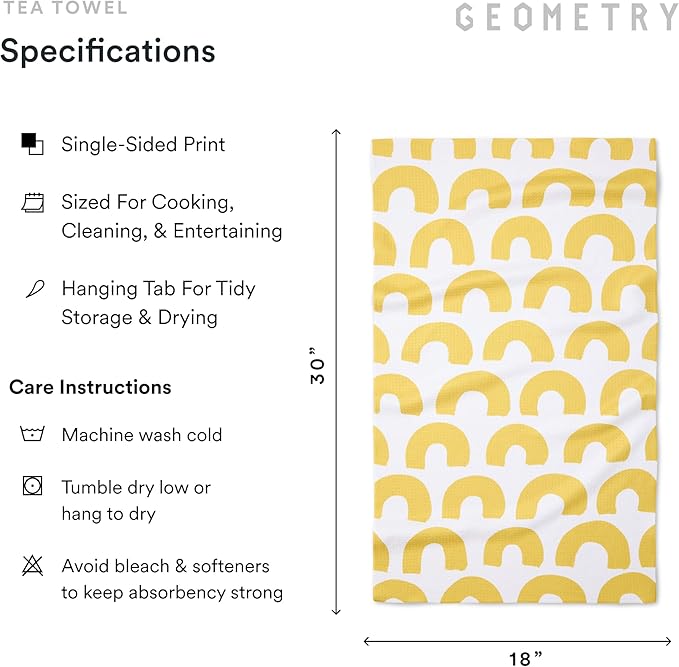 GEOMETRY Kitchen Tea Towels - Quick Dry Microfiber Dish Towels for Kitchen Sunny Hills, 18" x 30" 1 Pack