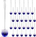 Reallnaive 24 Pcs 18 Inch Toilet Brush Toilet Bowl Cleaner Brush Bathroom Long Plastic Handled Cleaning Scrubber with Hook Hole for Household Bathroom Cleaning Supplies (Round Handle)