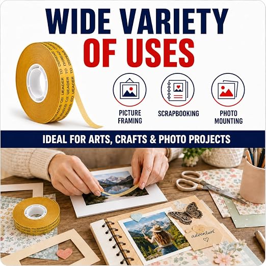 GGR Supplies ATG Tape Refills, 3/8 Inch x 36 Yards (Pack of 24), Acid-Free Adhesive Transfer Tape, Double-Sided Reverse Wound ATG Gun Refills for Picture Framing, Scrapbooking, Crafts and Packaging