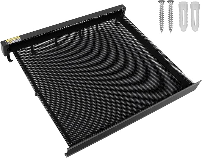 Wall Mounted Laundry Drying Rack, Collapsible Net Template, Space Saving Foldable Clothes Drying Rack with Quick Retractable Design for Patio, Bathroom, Indoor (Black)