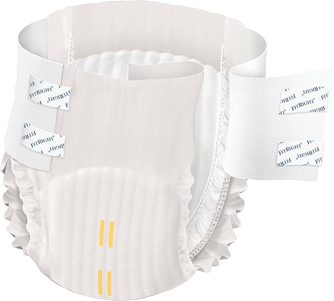 FitRight Adult Incontinence Briefs with Tabs, Moderate Absorbency, Medium, 32" to 42", 20 Count