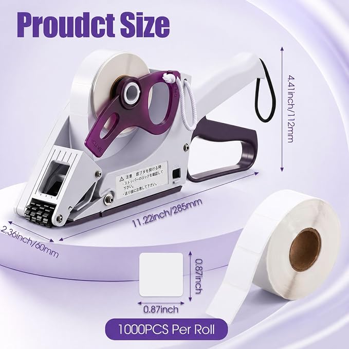 Label Applicator, Target Paster Gun with 2 Rolls Pasters,White
