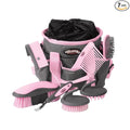 Weaver Equine Horse Grooming Kit, 7-Piece Horse Brush Set with Organizer Tote Bag, Hoof Pick, Comb, Sweat Scraper, Equine Tools for Daily Grooming, Gray/Pink