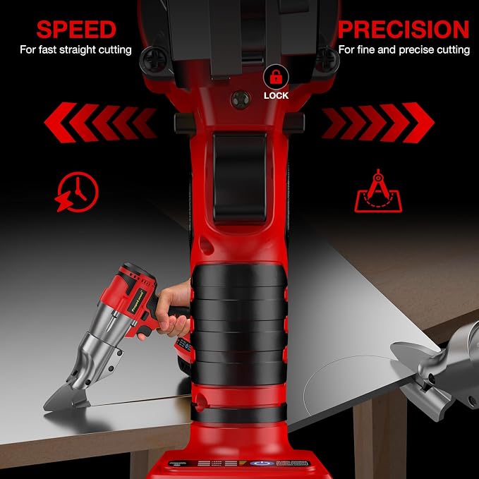 Cordless Metal Shears for Milwaukee M18 Battery - 14GA Metal Cutting Shears, 400Nm Torque, 360° Pivoting Head, Cuts Stainless Sheet, Iron, Carpet, Leather, Cardboard (No Battery)