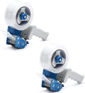 Packing Tape Dispenser Gun (2 Packs) Pacific Mailer 2 Inch Tape Gun Dispenser with 2 Inch Carton Packing Tape, Lightweight Industrial Side Loading Tape Dispenser - Blue
