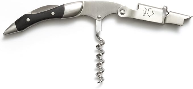 Prestige By Coutale Sommelier - The French Patented Spring-Loaded Double Lever Waiters Corkscrew and Wine Bottle Opener (Blackwood)