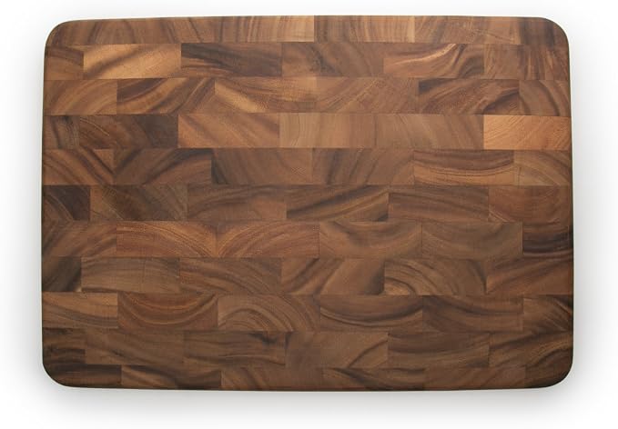 Ironwood Gourmet Acacia Wood Cutting Board With & Without Juice Channel Set | Large Knife Friendly End Grain Cutting Boards | Prep, Chop, Carve & Serve | Ample Cutting Space | Beautiful Acacia Wood