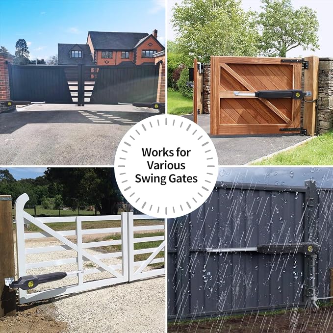 TOPENS JY9132 Automatic Gate Opener for Super Heavy Duty Dual Swing Gates Up to 20ft per Arm, Commercial Double Swing Gate Operator AC Powered with Remote Control Kit Solar Compatible
