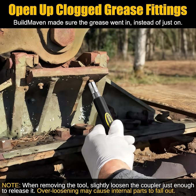 Grease Fitting Cleaning Tool -Grease Zerk Cleaner, Zerk Fitting Cleaning Tool, Remove Old Dried Grease from Fittings, Pins, Shafts, Bushings, and Joints (Black)