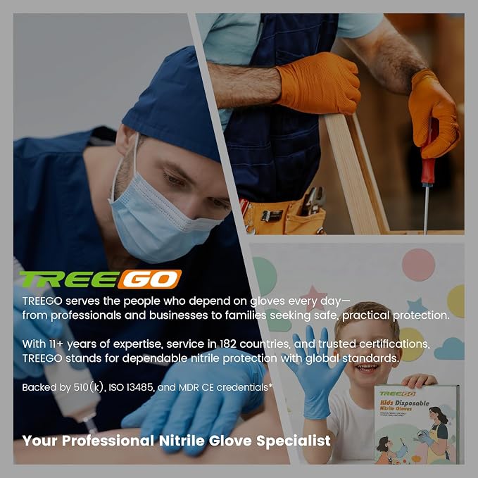 TREEGO 10 Mil Heavy Duty Orange Nitrile Mechanic Gloves, 50 Count XL | Diamond Grip, Latex & Powder Free for Heavy Equipment Service, Industrial Maintenance, Utility & Warehouse Work