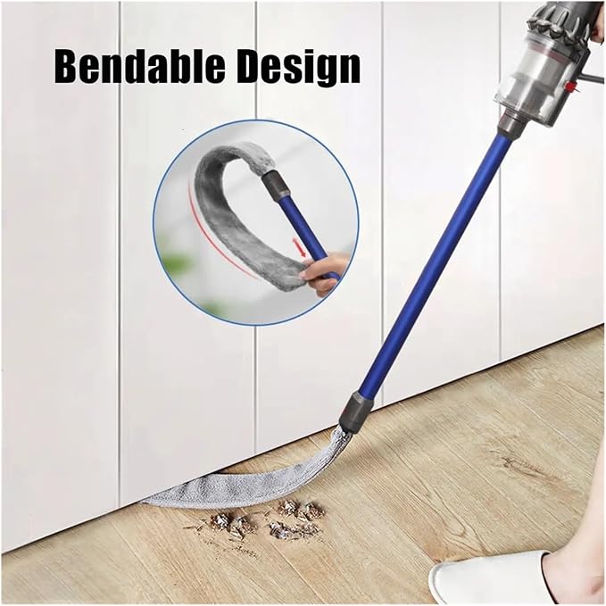 Flat Suction Head Brush Crevice Cleaning Cloth Compatible for Dyson V8 V10 V11 V15 Vacuum Cleaner Part Accessory Tool Bendable Washable(V10slim V12slim)
