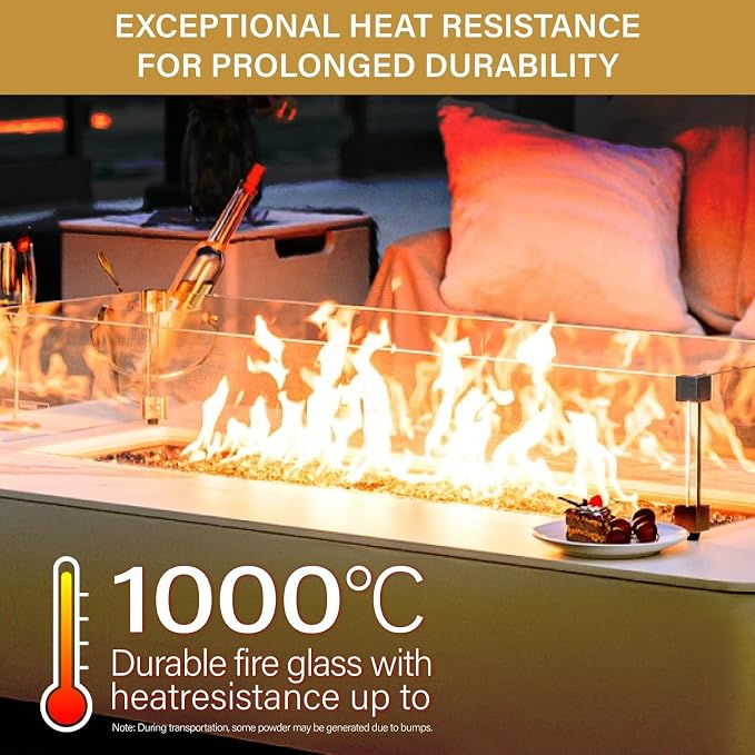 NUPICK 20 Pound Fire Glass, 1/2 Inch Reflective Fire Pit Glass | Tempered Fire Pit Rocks for Propane or Natural Gas, Glass Rocks for Fire Pit Table, Fireplace, Fire Bowl, Landscaping, Gold