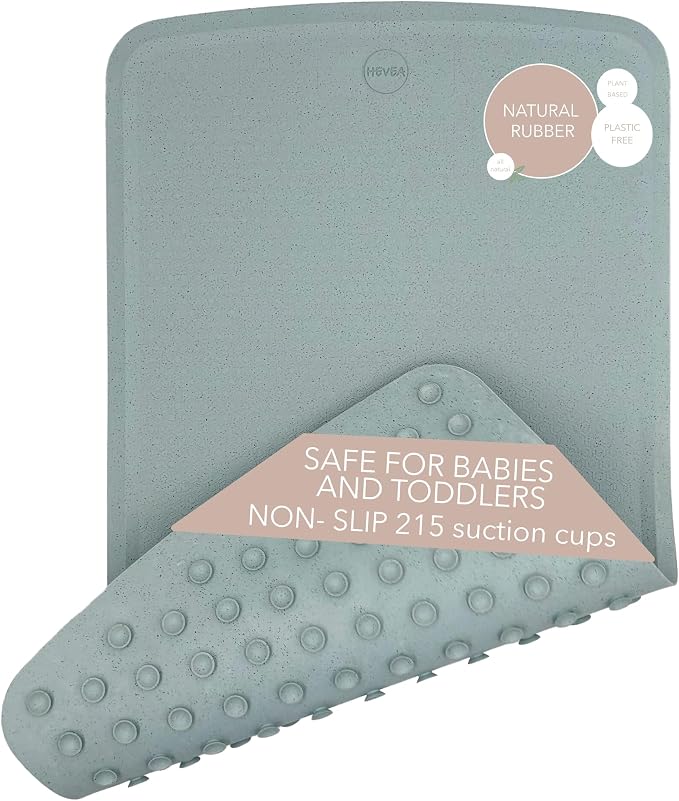 HEVEA Baby & Toddler Bath Mat - 100% Natural Rubber Non Slip Bathtub Mat for Baby - Upcycled, Danish Design - Safe & Sustainable Bathroom Essential (Ocean)