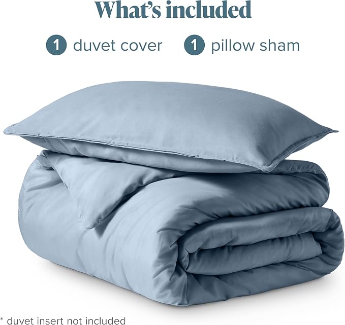 Bare Home Bedding Duvet Cover Extra Long Size - Premium 1800 Super Soft Collection - Lightweight, Cooling - Soft Breathable Bedding Duvet Cover (Twin/Twin XL, Dusty Blue)