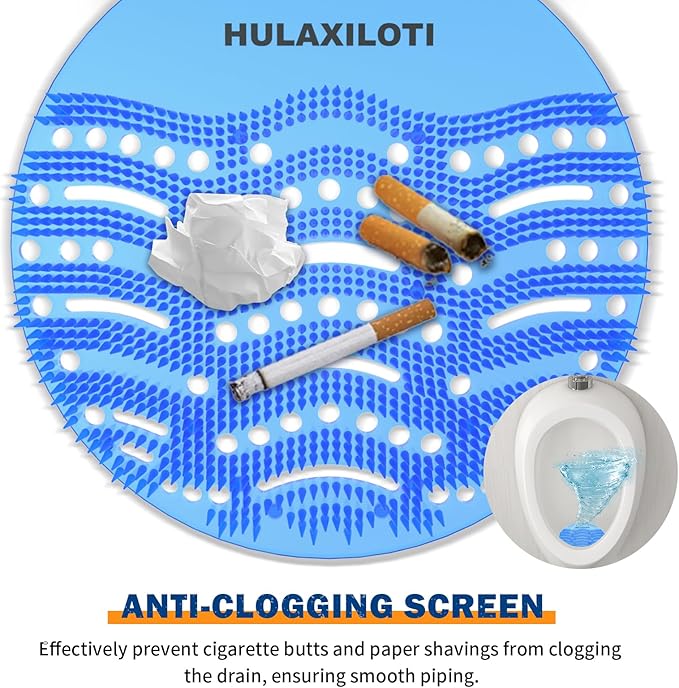 Urinal Screen Deodorizer(50 pack), Anti-Splash Urinal Screens Cakes with Long-Lasting Fragrance for Men Toilet Bathroom Airport Office Mall Hotel (25 Blue, 25 Orange)