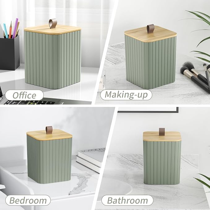 Bathroom Accessory Set - Bathroom Sets with Shower Curtain and Rugs, Sage Green Bathroom Set, 27PC Bathroom Accessories Set, Mini Trash Can, Toilet Brush, Trash Can & Soap Dispenser