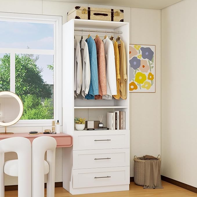 Closet Organizer System with Drawers, Shelves, Hanging Rods(VO-009)