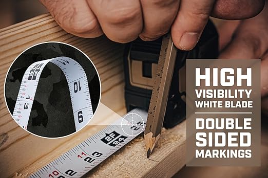 Spec Ops Tools Tape Measure for Measuring & Layout, 1 1/8" Double-Sided Blade and Military-Grade Composite Case, 16 Foot + 25 Foot (Retail)